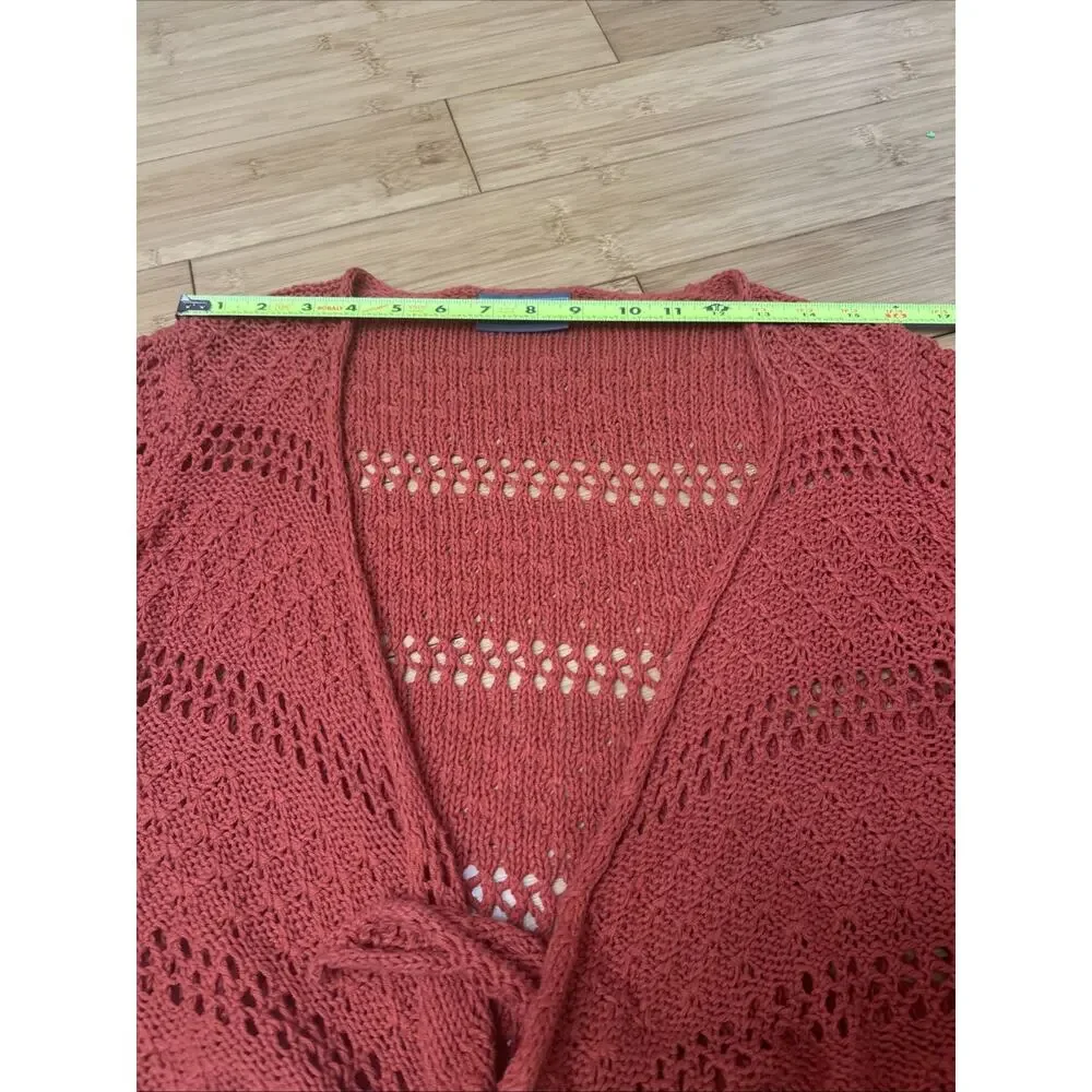 WOODEN SHIPS Paola Buendia Rust Crochet Cardigan Cottagecore Festival Hippie M/L - Picture 4 of 7